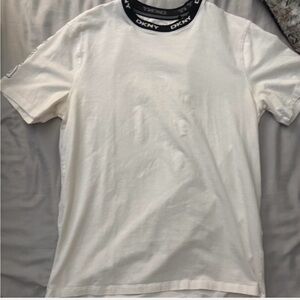 DKNY White Tee with Logo Collar